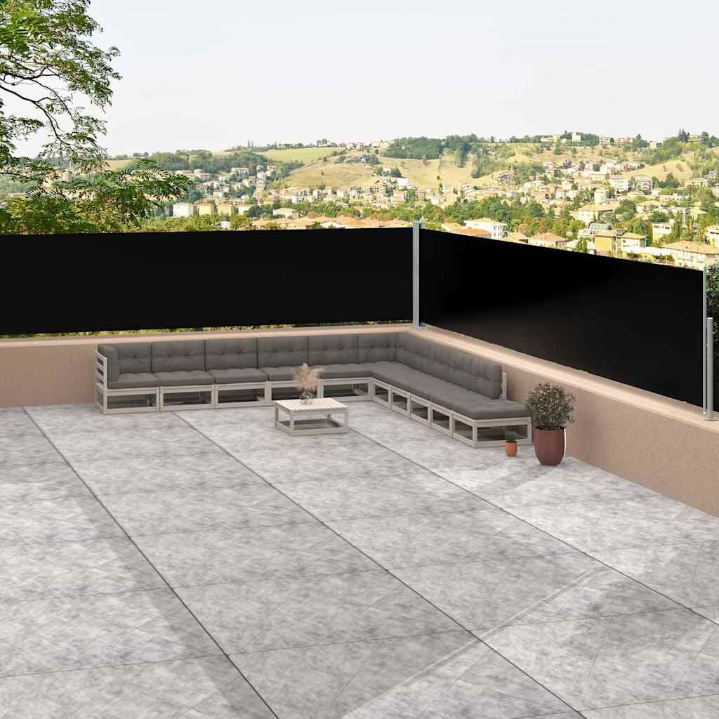 Vidaxl Toldo Lateral Retráctil Negro 117x1200 Cm_1