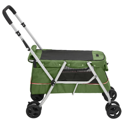 Vidaxl Cochecito Para Perros Plegable Tela Lino Verde 100x49x96 Cm_4