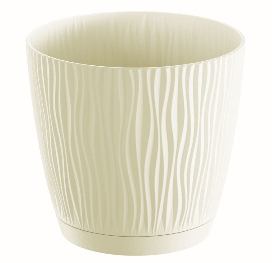 Maceta Sandy P 2,3l., Dimensiones (mm) 168x168x157, Color Crema_0