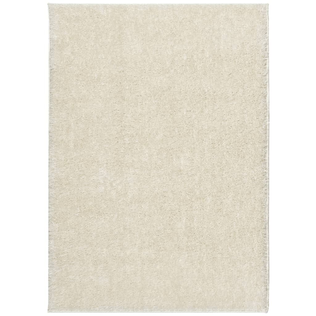 Vidaxl Alfombra Pelo Largo Aspecto Brillante Istan Crema 240x340 Cm_0