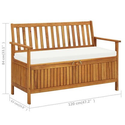 Vidaxl Banco De Almacenaje De Jardín Madera Maciza Acacia 120x63x84 Cm_2
