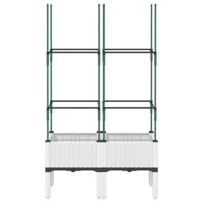 Jardinera Con Enrejado Pp Blanco 80x40x142,5 Cm_2