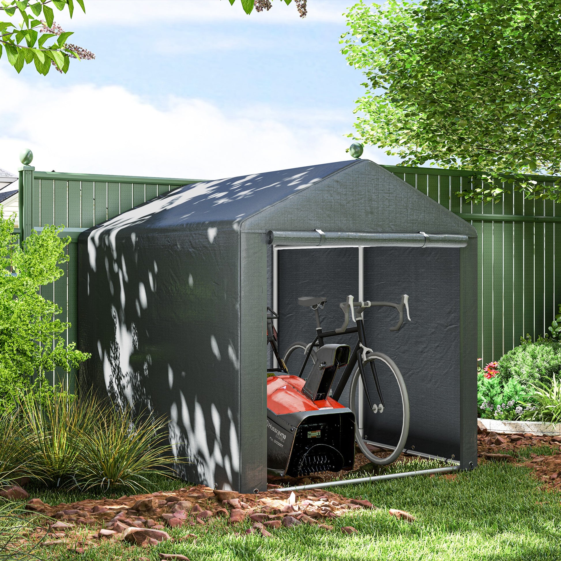 Outsunny Carpa De Jardín Exterior Para Herramientas Bicicletas 1_1