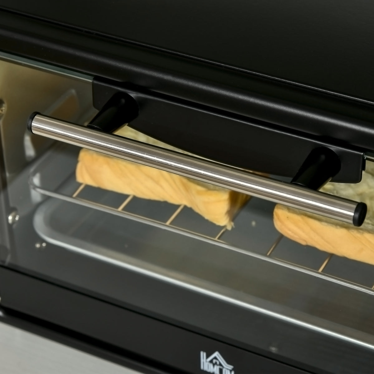Homcom Horno Eléctrico Sobremesa 10 L 750w Temperatura 230 ℃ 36,5x26x22 Cm Negro_3