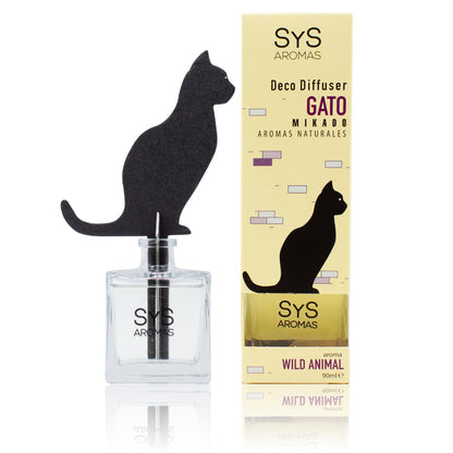 Ambientador Difusor Gato Raíz Angélica Wild Animal SYS Aromas 90 ml | Aroma Herbal y Balsámico | Refrescante_0
