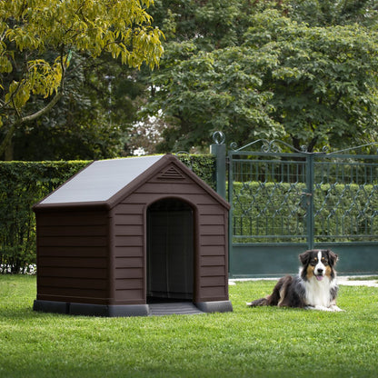 Keter Caseta De Perro Marron Exterior Grande Para Jardín Y Terraza Hecha En Resina Resistente 95x99x99 Wxdxh Cm_1