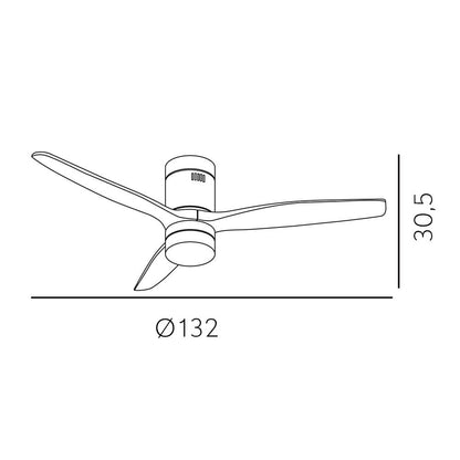 Ventil 18w Dc Aguilon Niquel 3 Aspas Haya 5 Velocidades C/remoto Temporizador 34x132 D_3
