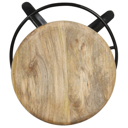 Taburetes De Cocina 2 Unidades Madera Maciza De Mango 66 Cm_2