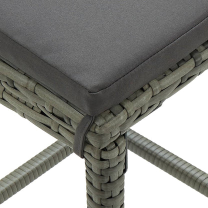 Taburetes Altos Con Cojines 4 Uds Ratán Sintético Gris_4