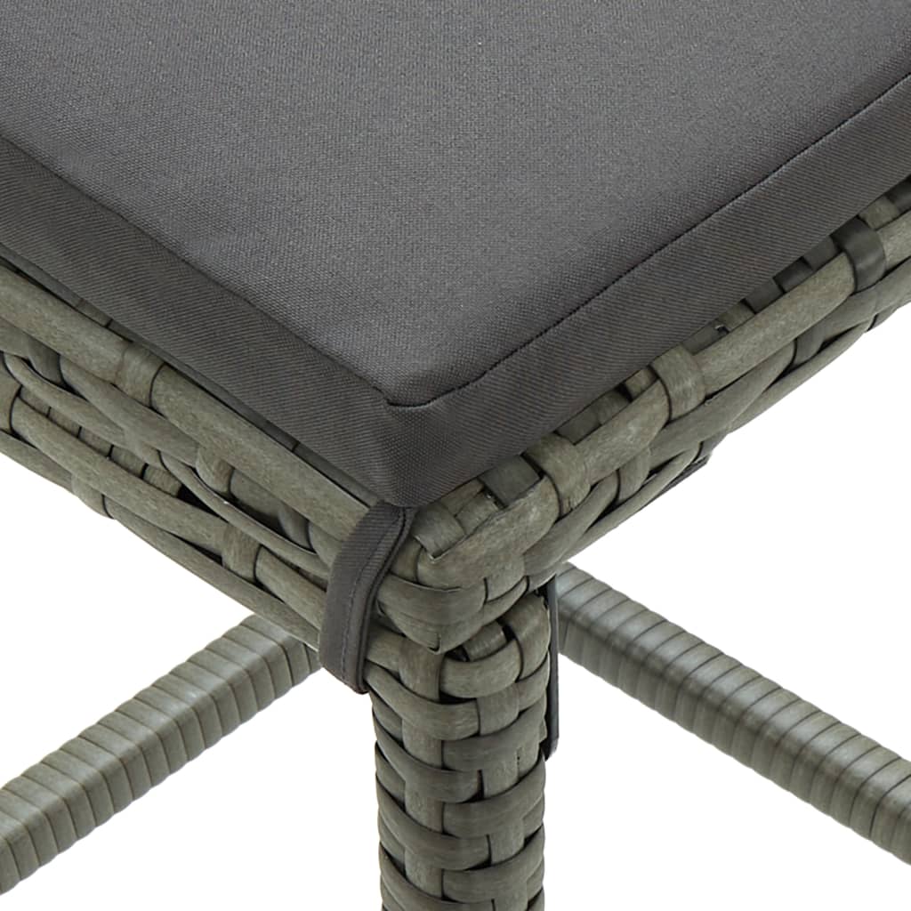 Taburetes De Cocina Con Cojines 3 Uds Ratán Sintético Gris_4