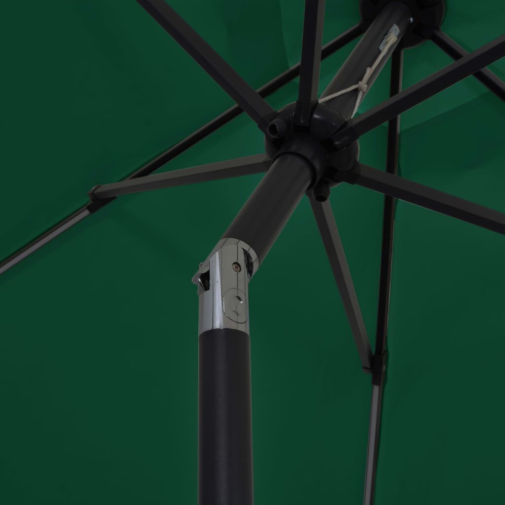 Vidaxl Sombrilla De Jardín Con Luces Led Palo De Aluminio Verde 300 Cm_4