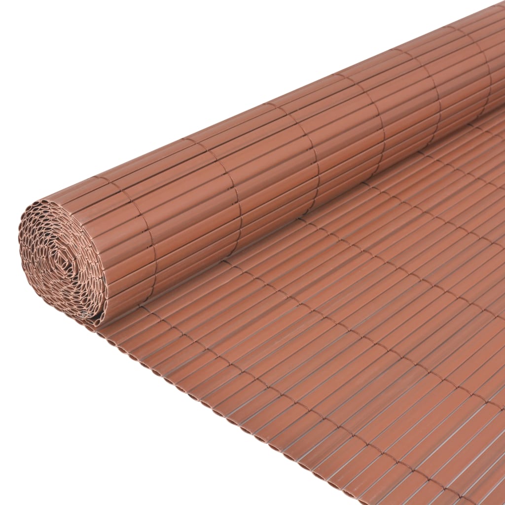 Valla De Jardín De Doble Cara Pvc Marrón 90x500 Cm / Vetonek_3
