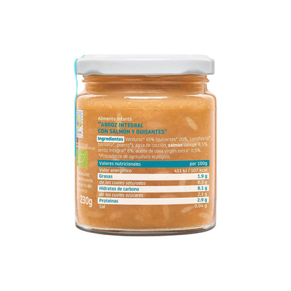 Tarrito de Arroz con Salmon y Guisantes ECO CA CHI TOS Smileat, 230g