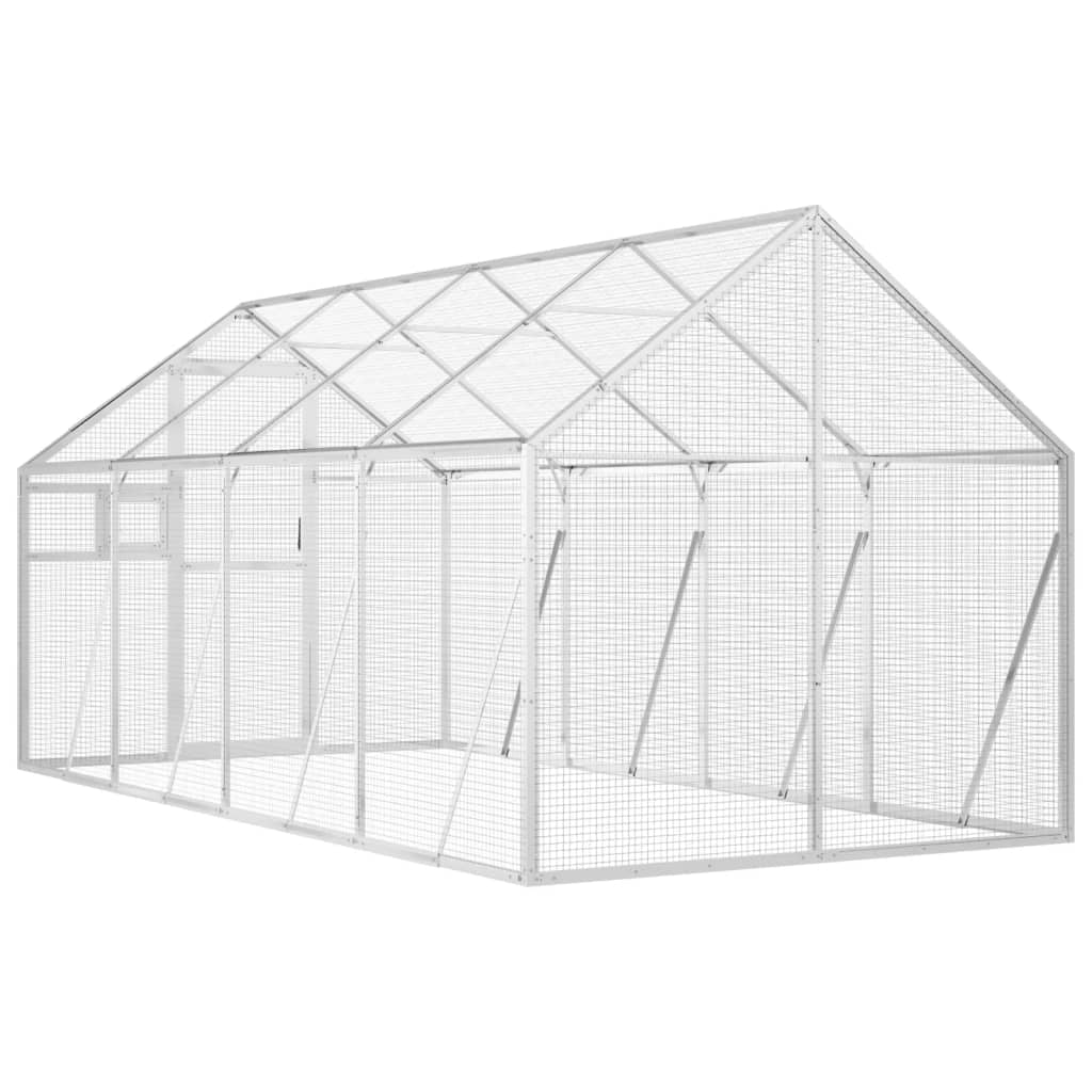 Vidaxl Pajarera De Aluminio Color Plateado 1,79x4x1,85 M_4