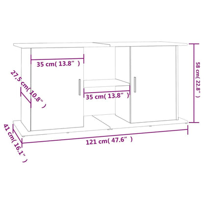 Vidaxl Soporte De Acuario Madera Ingeniería Blanco Brillo 121x41x58 Cm_2