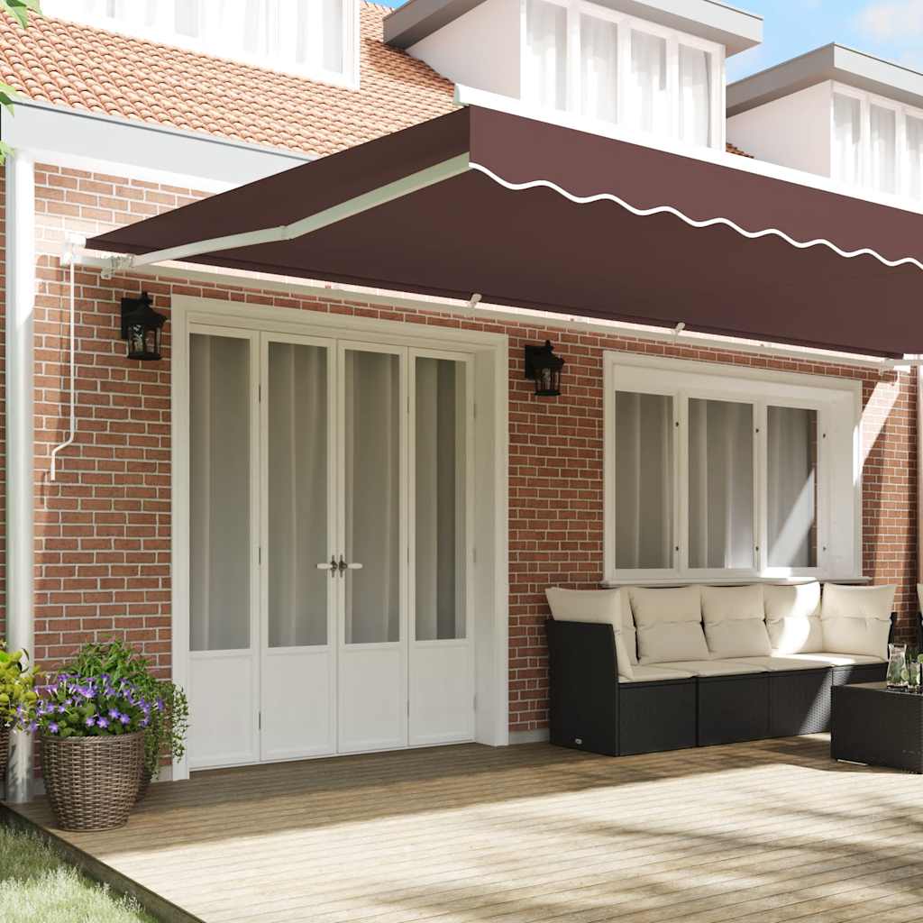 Toldo Retráctil Manual Marrón 600x300 Cm_2