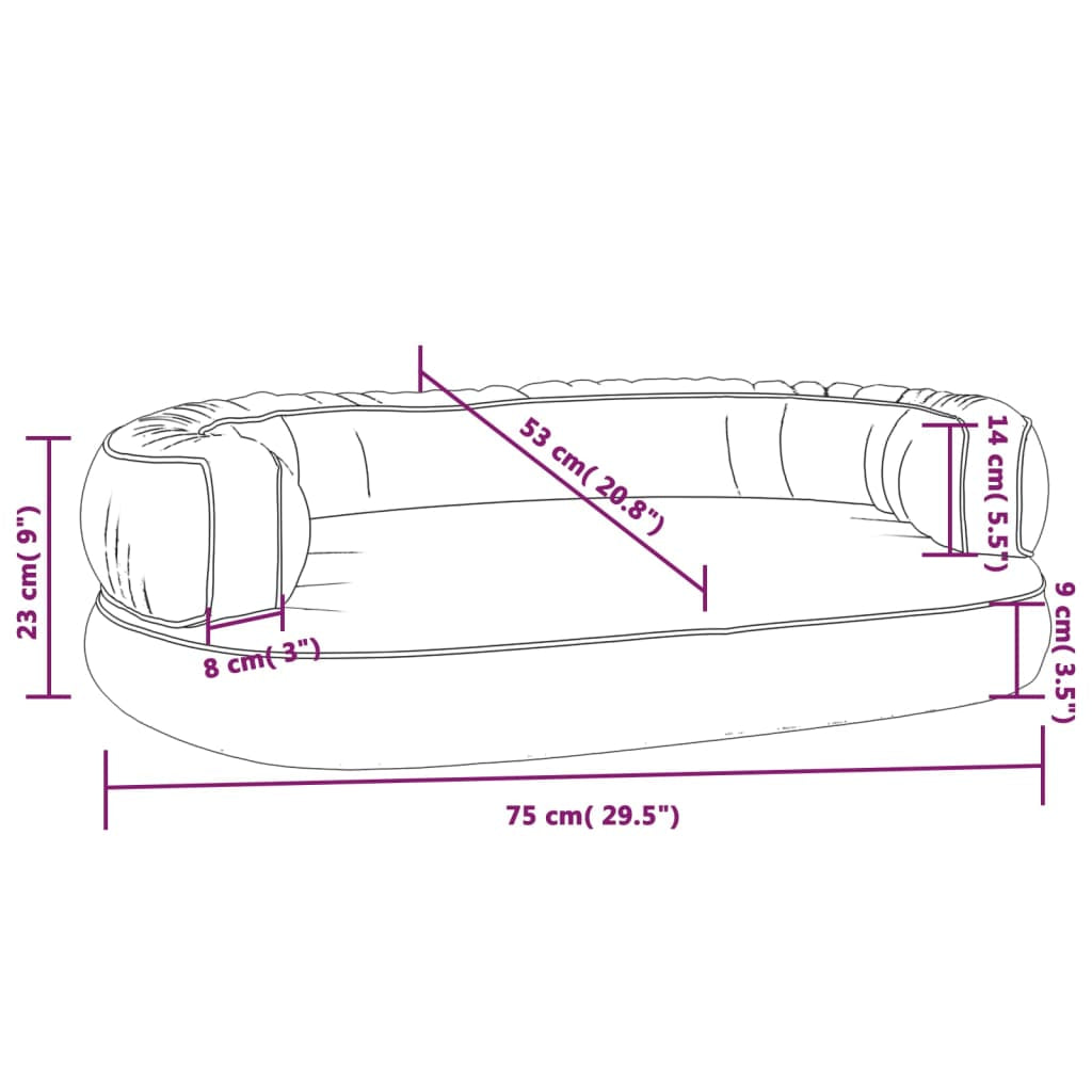 Vidaxl Cama Para Perros De Espuma Cuero Sintético Negro 75x53 Cm_2
