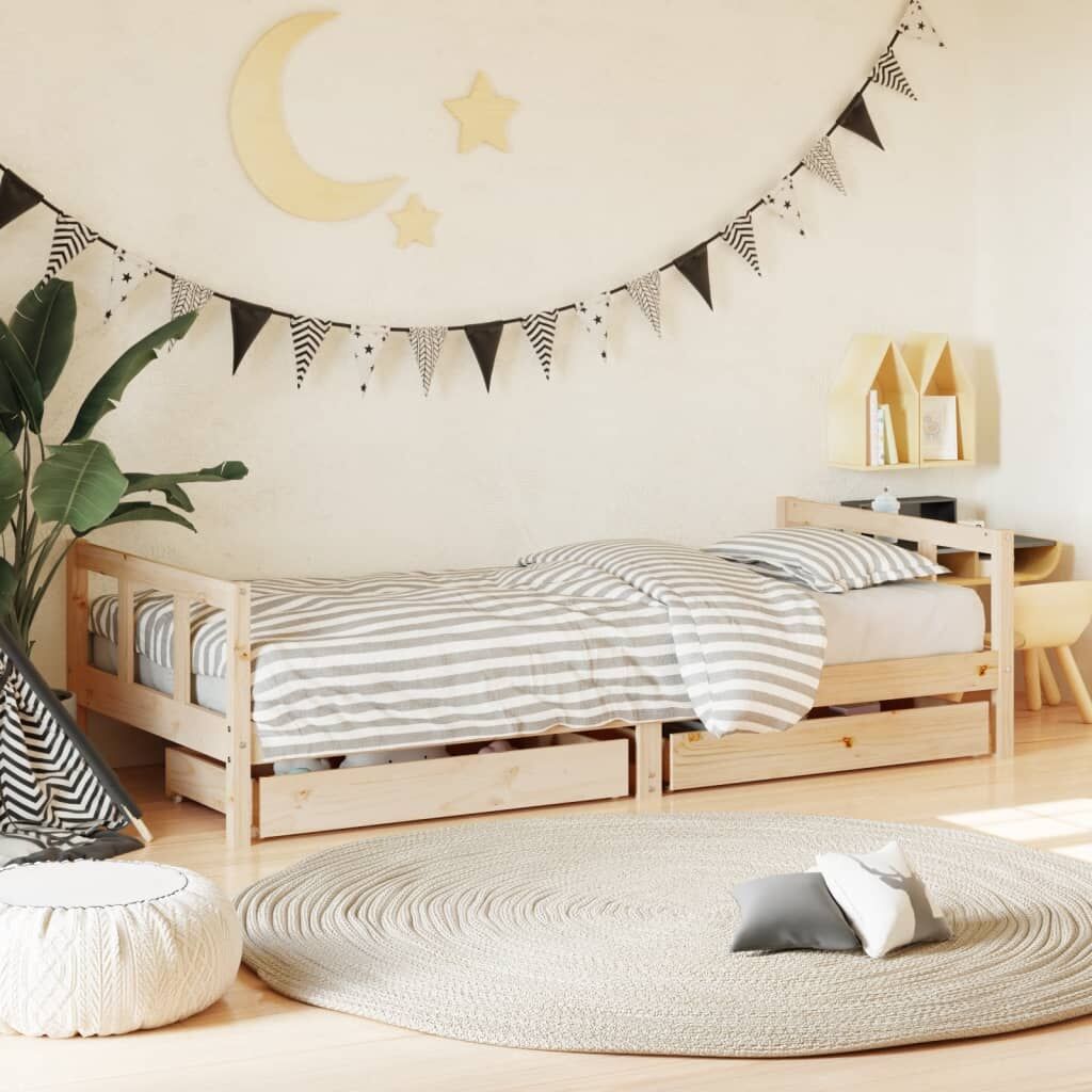 Vidaxl Estructura De Cama Para Niños Con Cajones Madera Pino 90x200 Cm_1