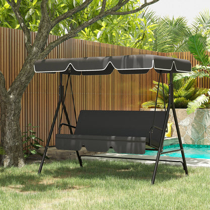 Outsunny Toldo De Repuesto Para Columpio De 3 Plazas 156x117x15 Cm Gris_1