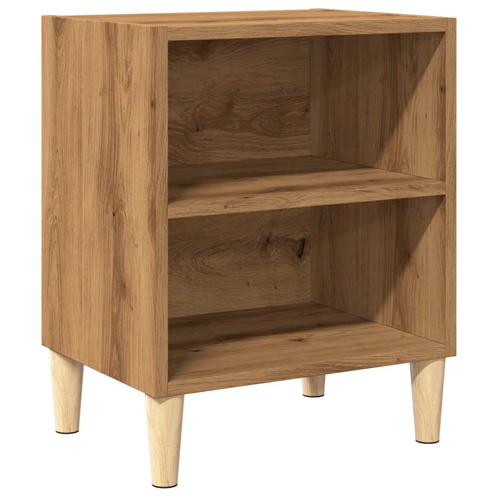 Mesita De Noche Madera De Ingeniería Roble Artisian 40x30x50 Cm_0
