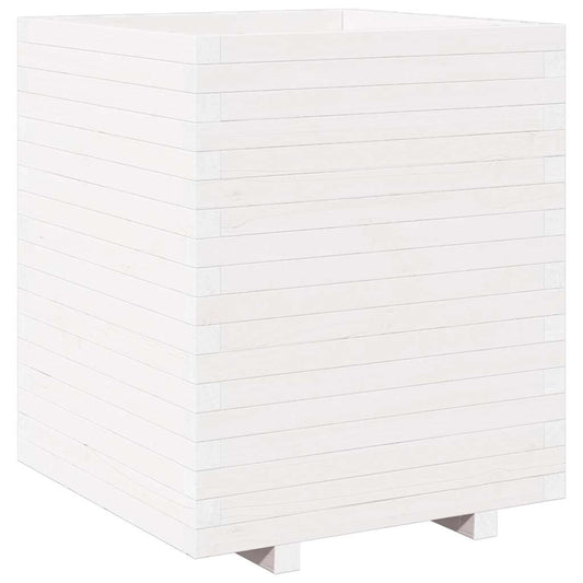Jardinera Madera Maciza De Pino Blanco 60x60x72,5 Cm_0