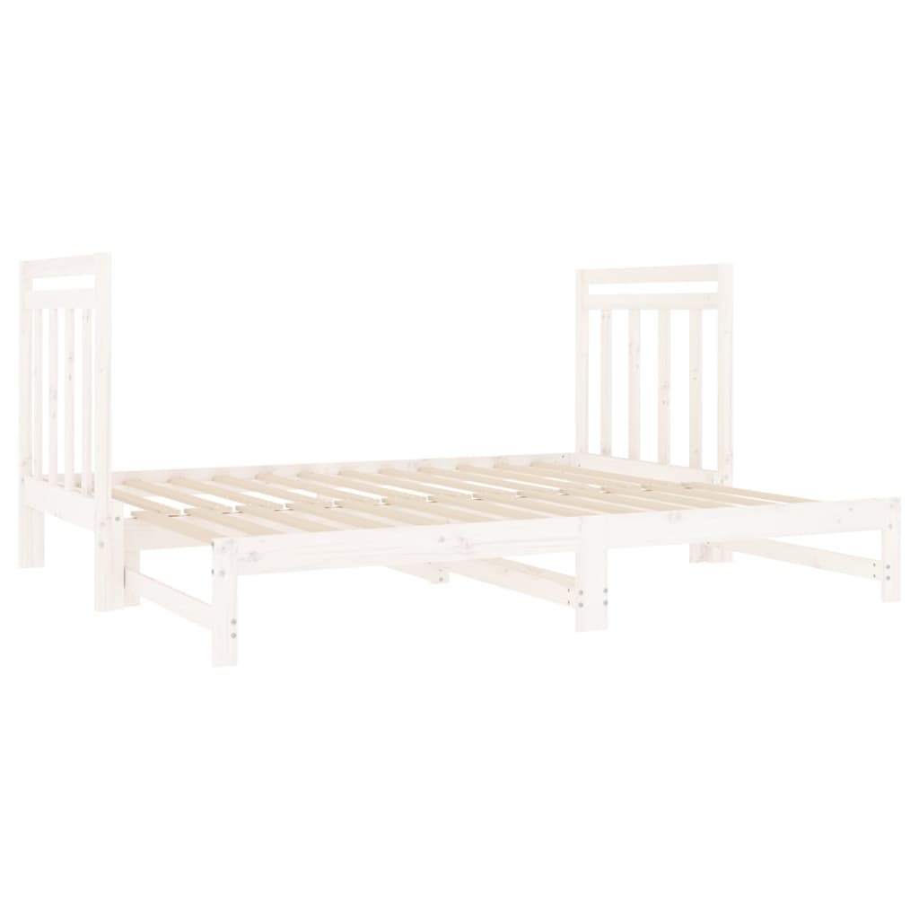 Sofá Cama Extraíble Madera Maciza De Pino Blanco 2x(90x190) Cm / Vetonek_3