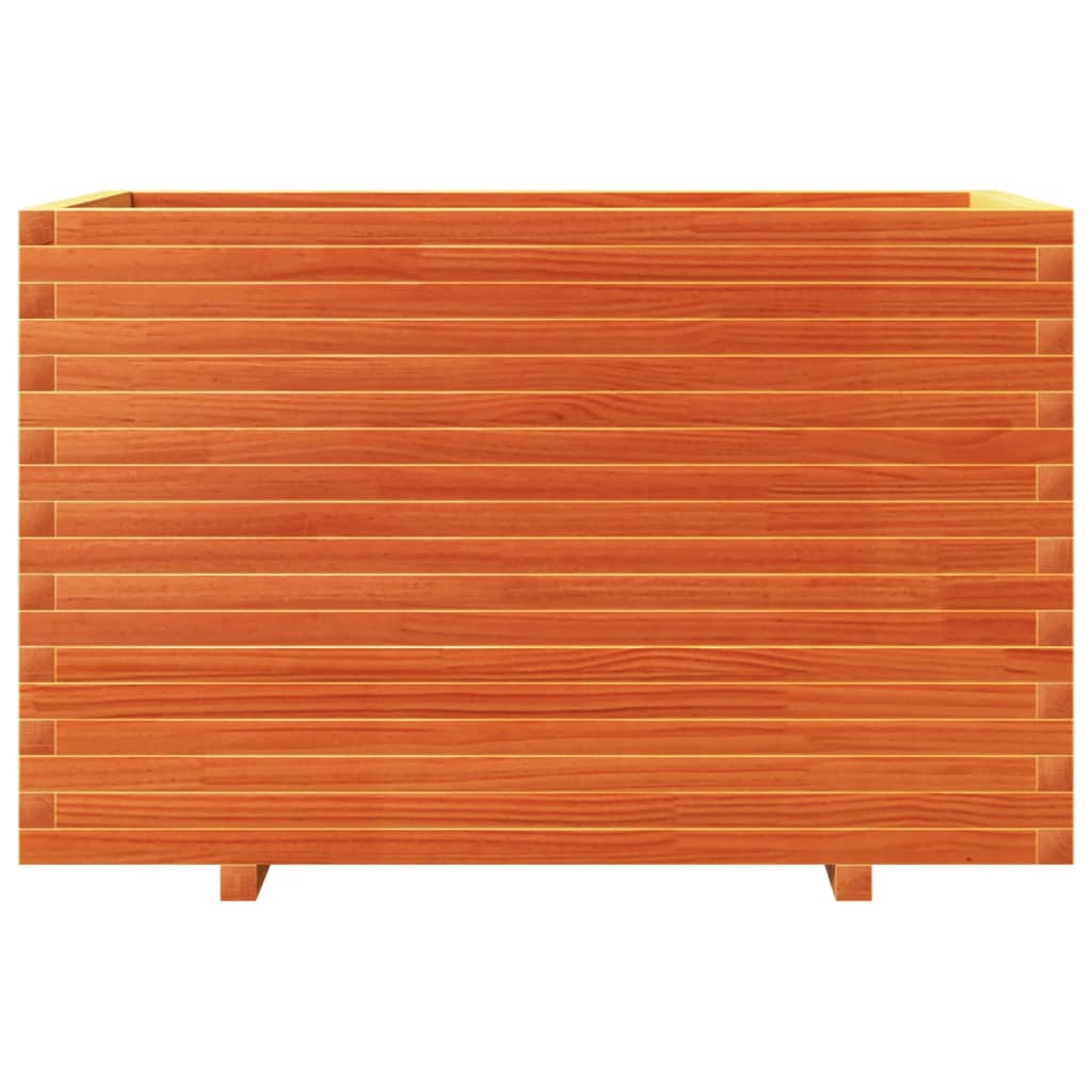 Jardinera Madera Maciza De Pino Marrón Cera 110x60x72 Cm_4