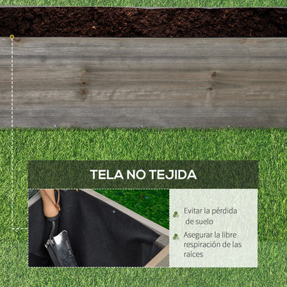 Outsunny Jardinera Exterior Grande Con Ruedas Y Tela No Tejida Gris Claro_3