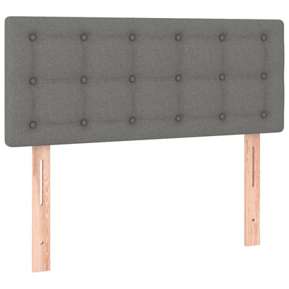 Cama Box Spring Con Colchón Y Led Tela Gris Oscuro 100x200 Cm / Vetonek_1