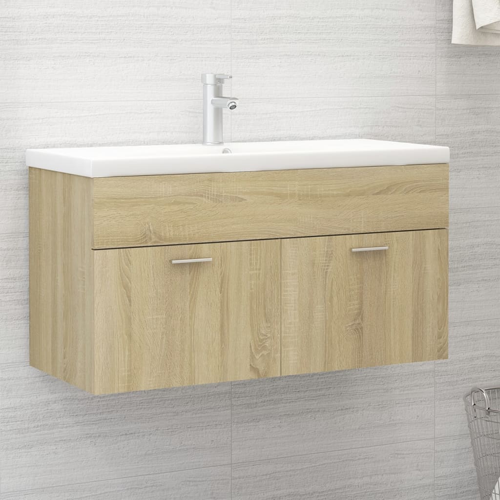 Mueble Con Lavabo Madera De Ingeniería Roble Sonoma_0