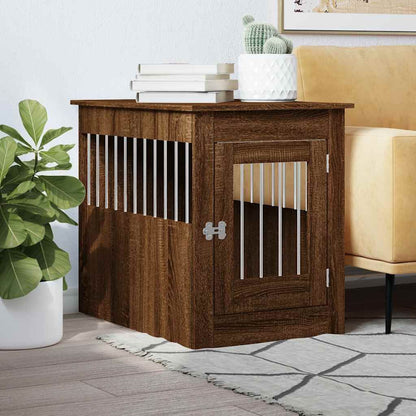 Vidaxl Jaula Para Perros Madera De Ingeniería Roble Marrón 55x80x68 Cm_1