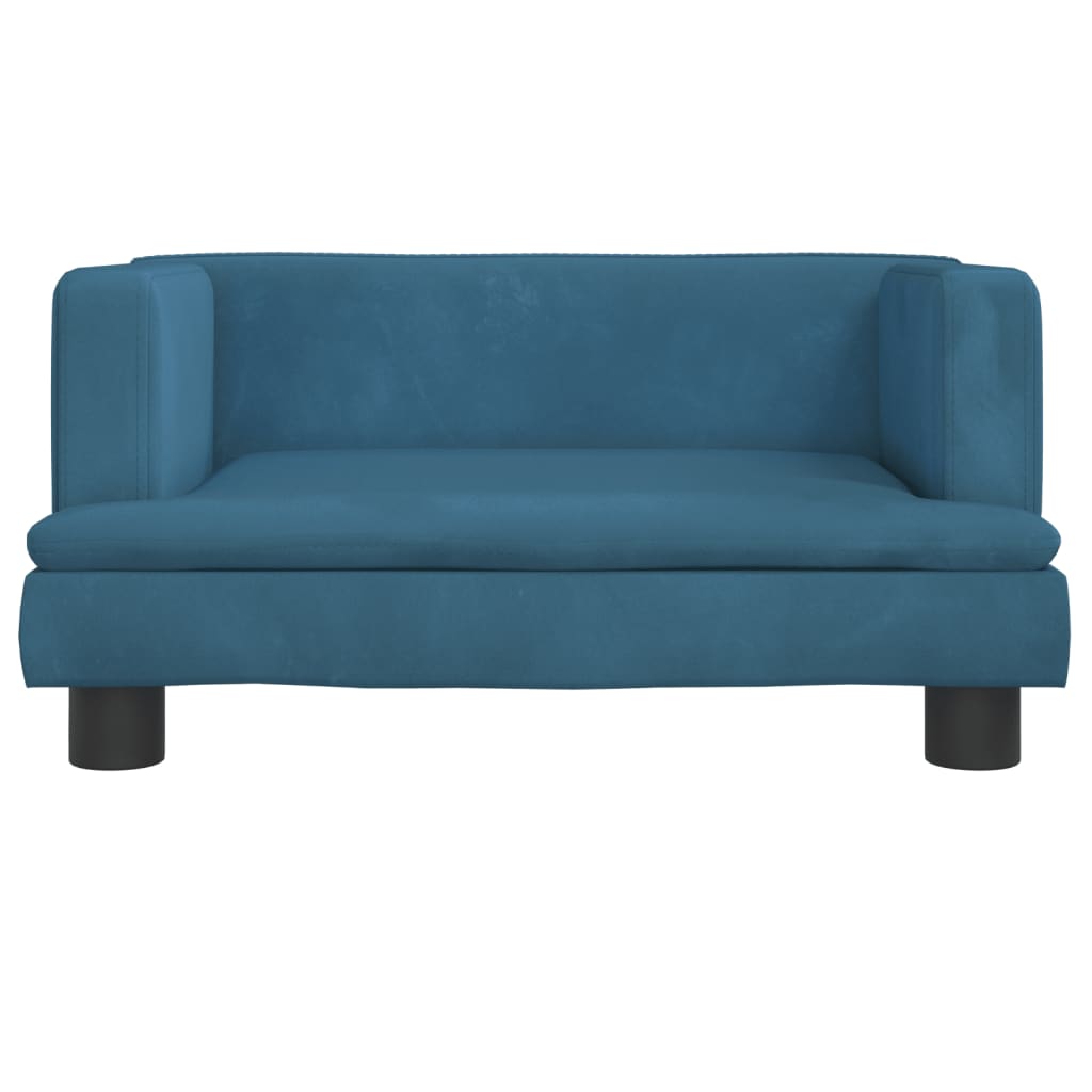 Cama Para Perros De Terciopelo Azul 60x40x30 Cm / Vetonek_1