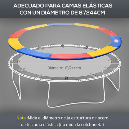 Homcom Cubierta Protectora Para Cama Elástica Trampolín Ø244 Cm Multicolor_4