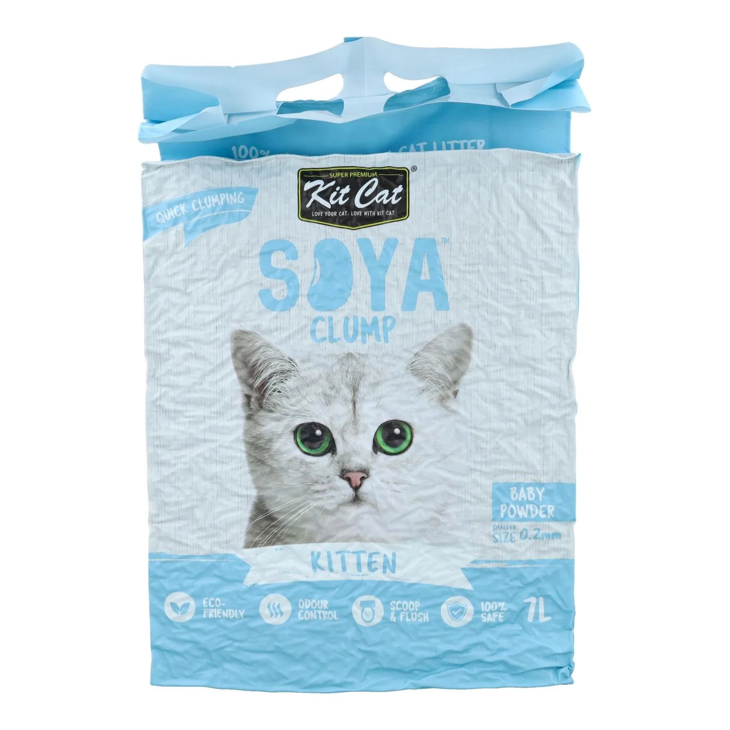 Pack 6 Kit Cat Arena Eco SoyaClump - Kitten Baby Powder 7 L Arena para gatos
