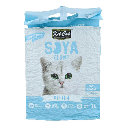 Pack 6 Kit Cat Arena Eco SoyaClump - Kitten Baby Powder 7 L Arena para gatos