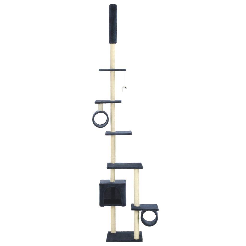 Vidaxl Rascador Para Gatos Con Postes De Sisal Azul Oscuro 260 Cm_2