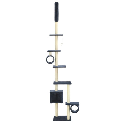 Vidaxl Rascador Para Gatos Con Postes De Sisal Azul Oscuro 260 Cm_2