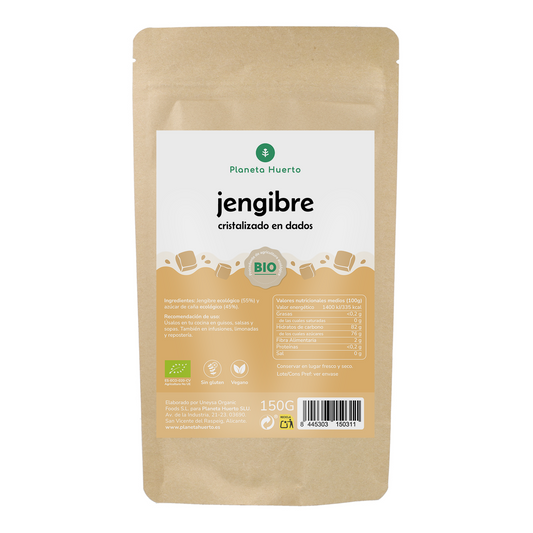 Jengibre cristalizado dados BIO Planeta Huerto 150 g