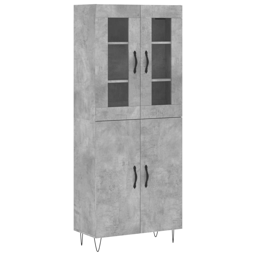 Aparador Alto Madera Contrachapada Gris Hormigón 69,5x34x180 Cm_1