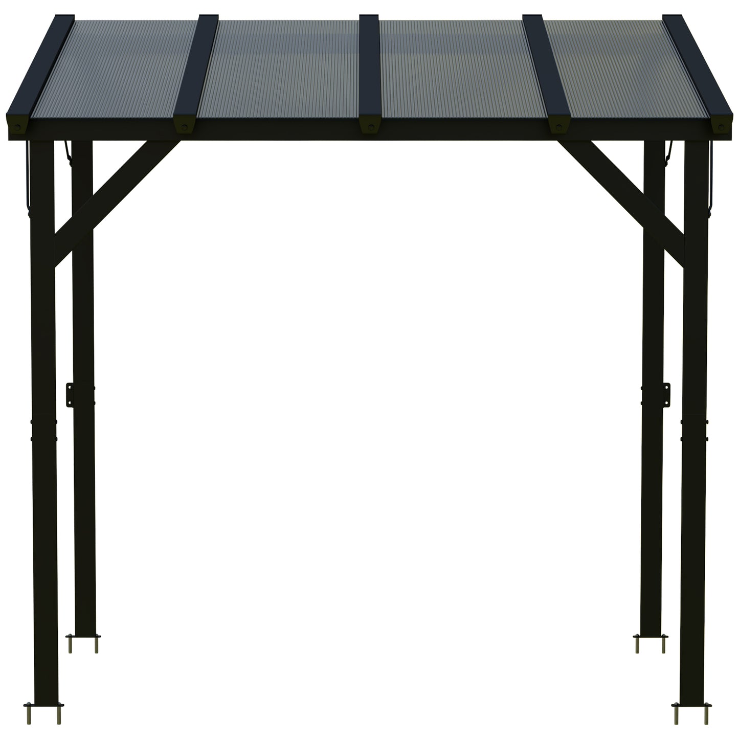 Outsunny Carpa Barbacoa 2,5x1,5 M Con Techo De Policarbonato Y Diseño Adosado_3