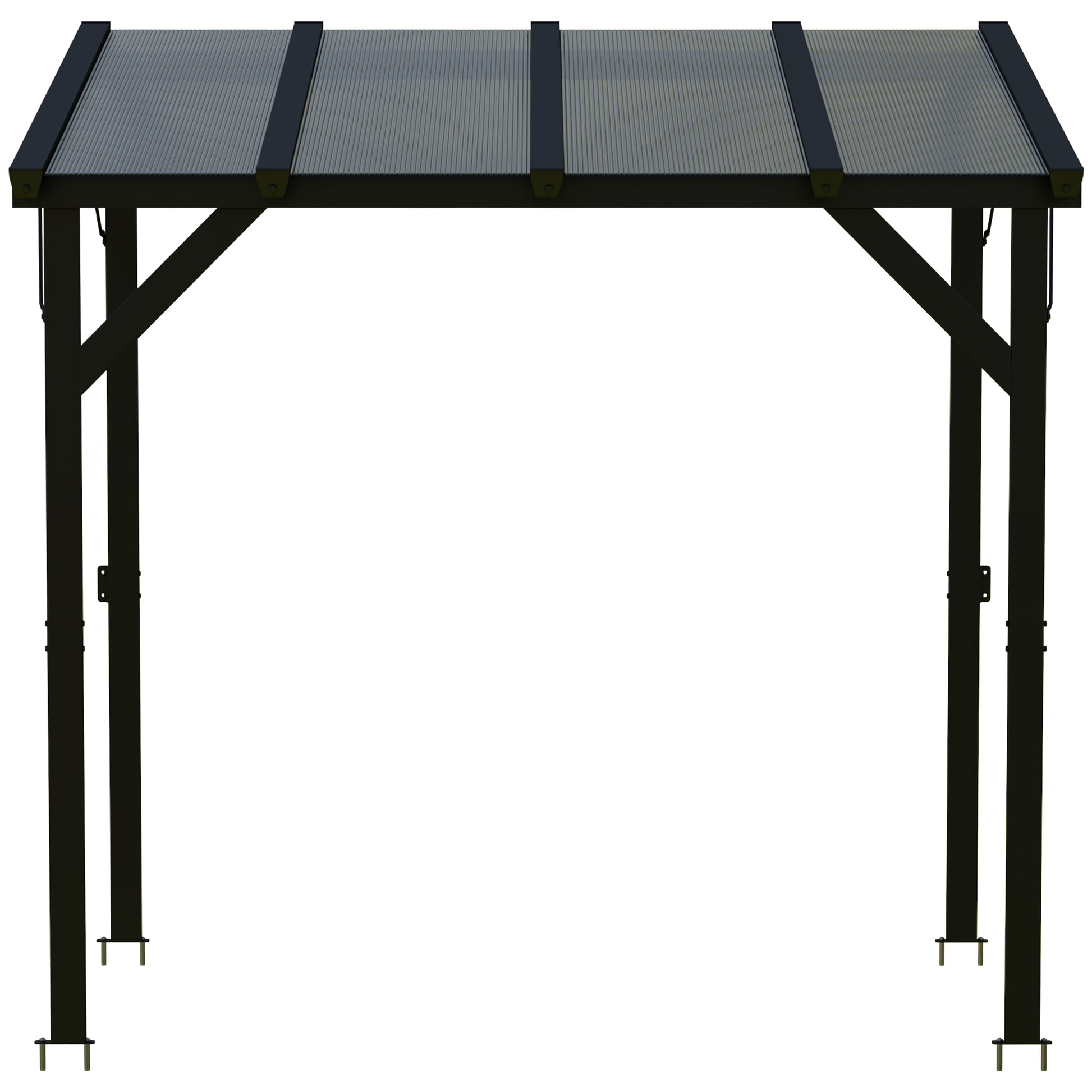 Outsunny Carpa Barbacoa 2,5x1,5 M Con Techo De Policarbonato Y Diseño Adosado_3