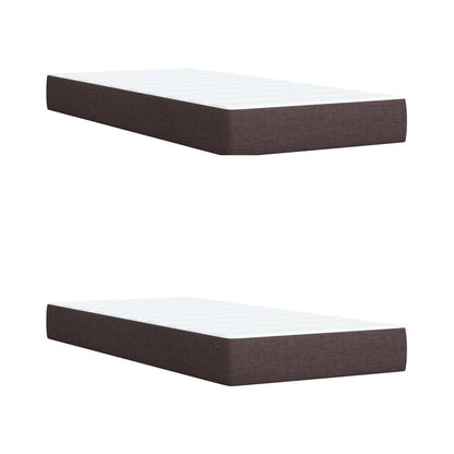 Cama Box Spring Con Colchón Tela Marrón Oscuro 200x200 Cm / Vetonek_0