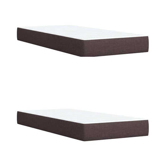 Cama Box Spring Con Colchón Tela Marrón Oscuro 200x200 Cm / Vetonek_0