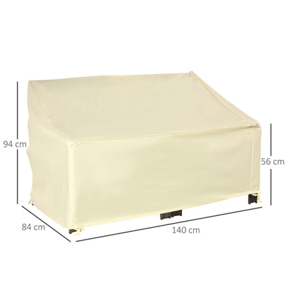 Outsunny Funda Protectora Banco 2 Plazas 140x84x56/94 Cm Tela Oxford 600d Crema_2