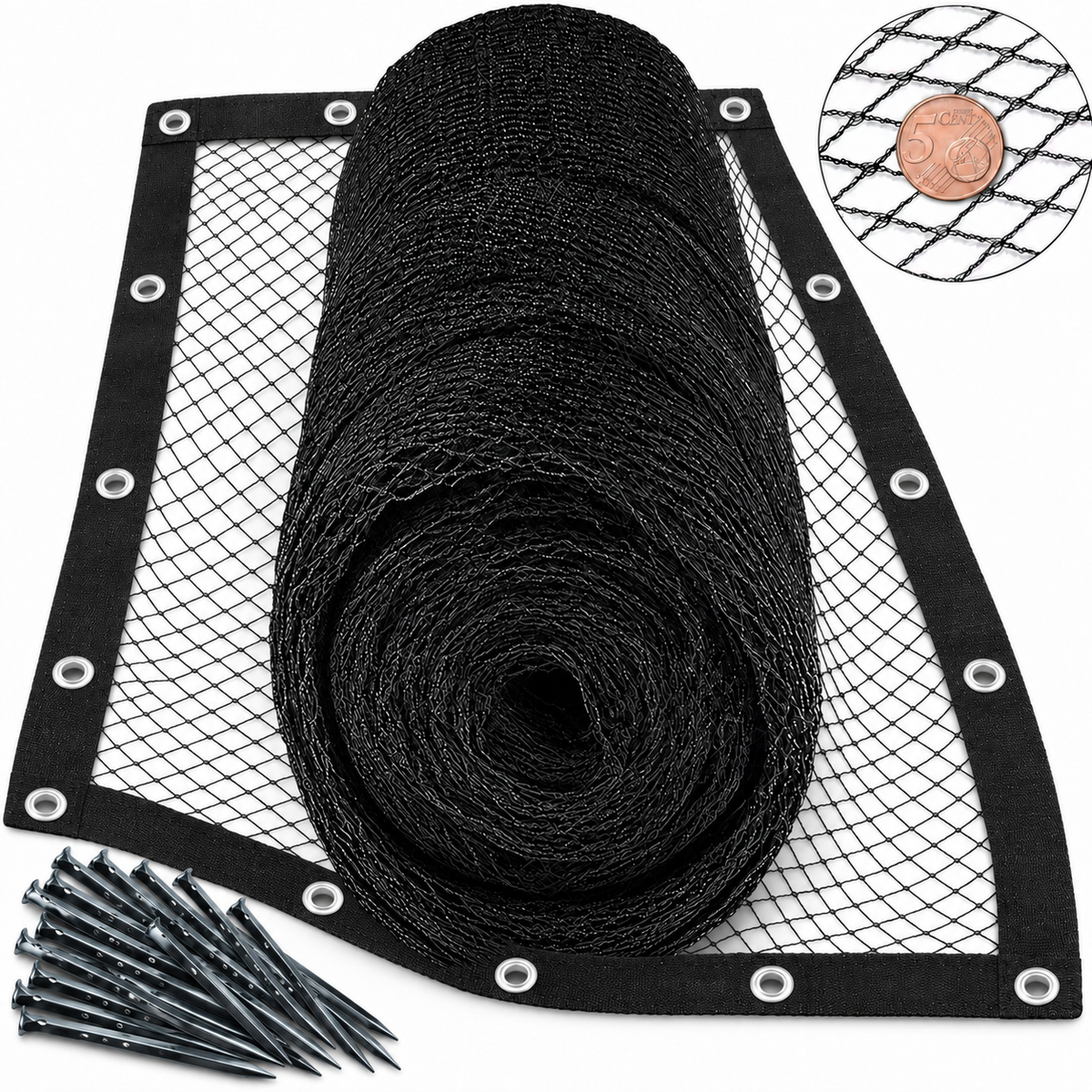 Cover Net Red Para Estanque 4x3 M - Malla 10mm - Negro/verde - Anti Garzas_0