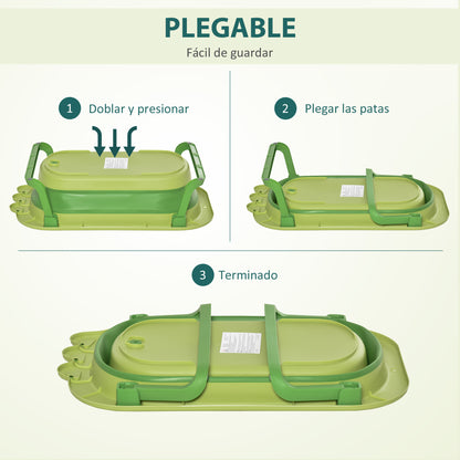 Homcom Bañera Plegable Para Bebé Bañera Bebé 0-3 Años 50 Litros Con Cojín Cómodo Y Patas Plegables Carga 50 Kg 80x53_4
