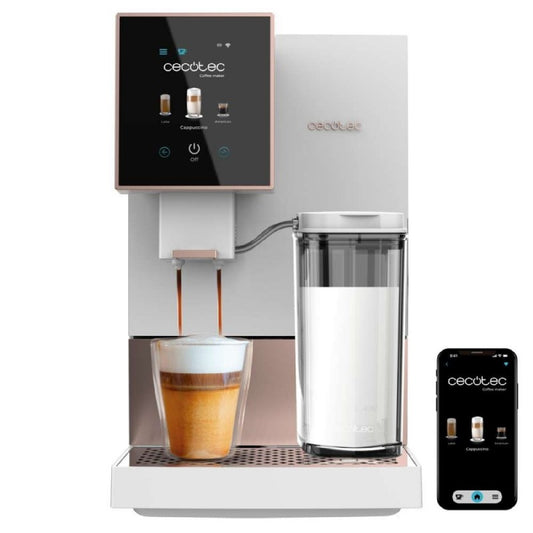 Cecotec Cafetera Superautomática Compacta Cremmaet Compactccino Connected White Rose, 19 Bares, Pantalla, Wifi_0