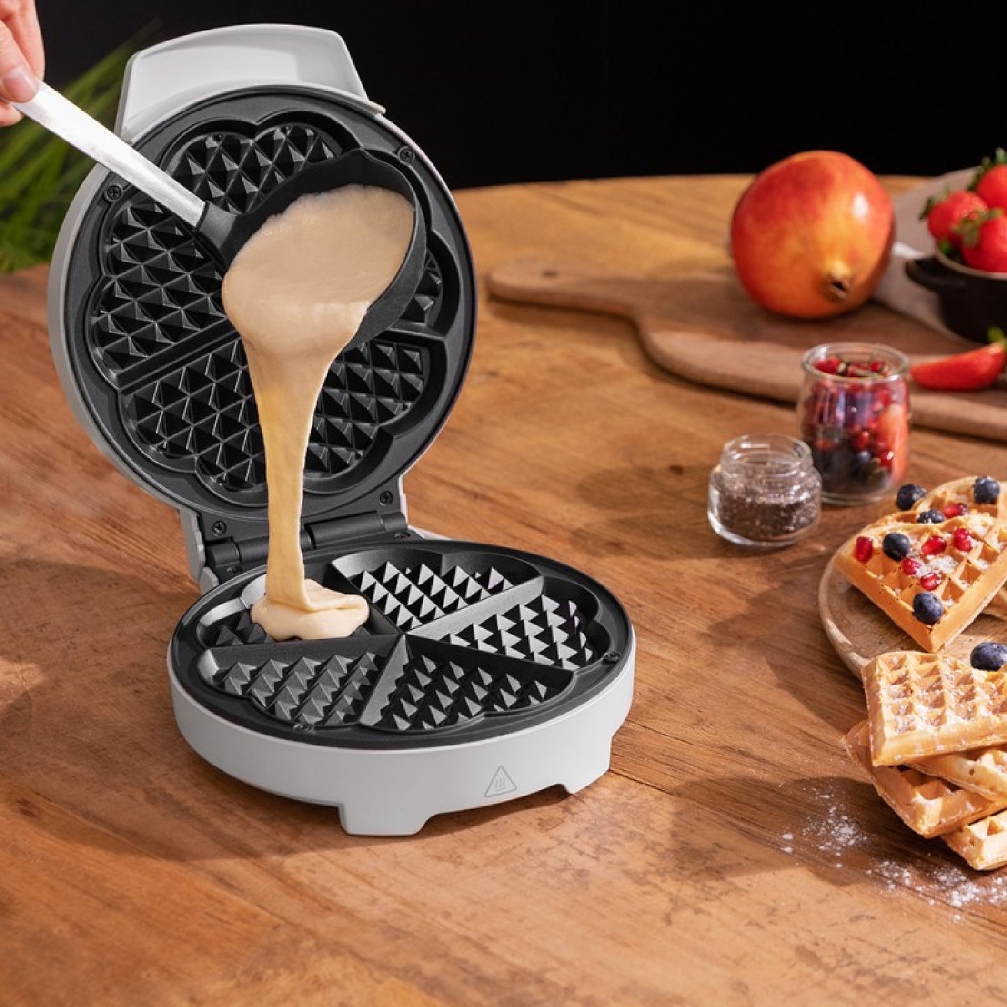 Gofrera Fun Gofrestone Sweetie. 1000 W, Capacidad Para 1 Gofre Grande O 5 En Forma De Corazón, Antiadherente, Acero Inox_3