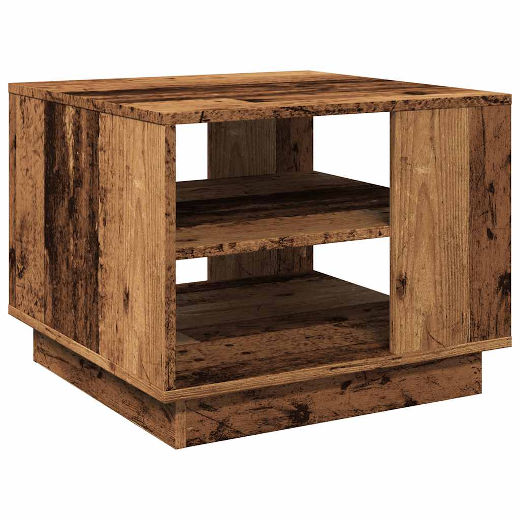Mesa De Centro Madera Ingeniería Madera Envejecida 55x55x42 Cm_0
