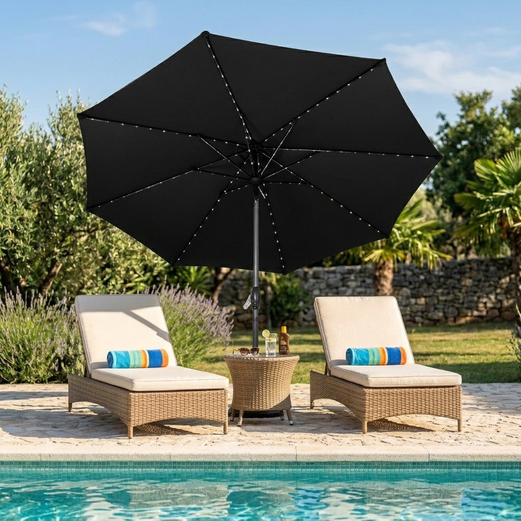 Parasol Led Inclinable De 2,7 M – Negro_3